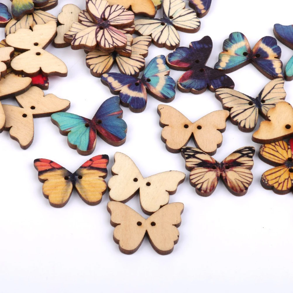 100 шт. деревянные пуговицы с 2 отверстиями|buttons for sewing|buttons buttonsbuttons scrapbooking |