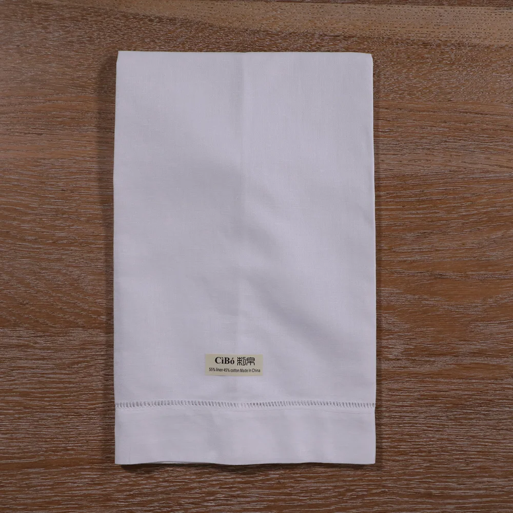 

TL008 : 2 pieces White linen Cotton Drawnwork Ladder Hemstitch Hand towel