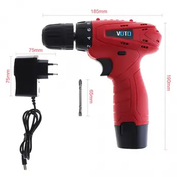 

VOTO 12V Electric Screwdriver with Lithium Battery Rechargeable Parafusadeira Furadeira Multi-function Cordless Electric Drill