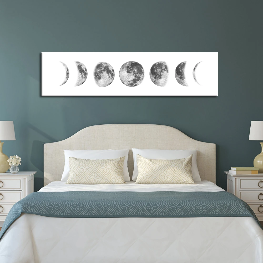 Nordic Panjang Banner Cetak Ruang Tidur Dekorasi Gerhana Bulan