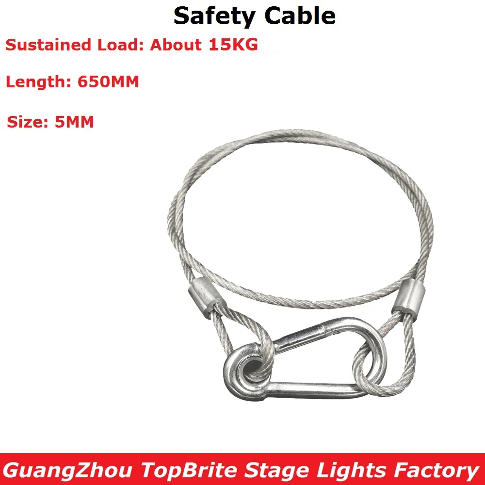 

Stainless Steel Rope Loading Weight 15KG ,5mm Thickness Wire Safety Cables With Looped Ends For Securing Stage Lighting