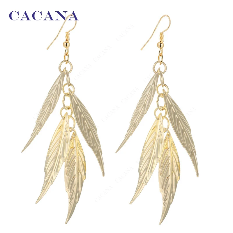CACANA Dangle Long Earrings For Women High Copy Leaves Bijouterie Hot Sale No.A327 A328