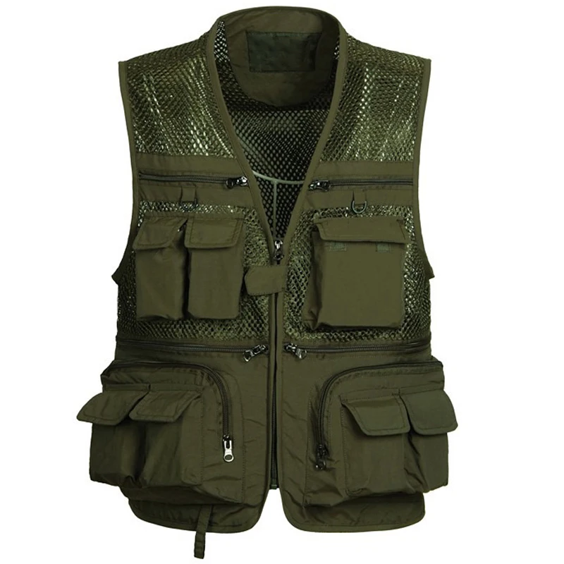 Mens Vest Large Chest Waistcoat Multi pocket Colete Free Shipping