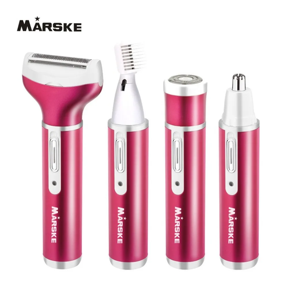 

MARSKE 4-In-1 Multifunctional Hair Trimmer Epilator Eyebrow Beard Shaver Rechargeable Nose Ear Trimmer Hair Removal Depilator