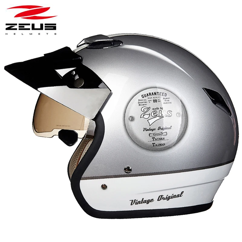 ZEUS 381c Retro half face motorcycle helmet scooter capacete open vintage face 3/4 helmet  Electric locomotive motorbike helmet