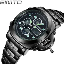 2016 GIMTO Top Brand Watches Men Business Quartz Watch Luxury Full Steel Male Boy Military Wristwatch Clock Hour Relojes Hombre