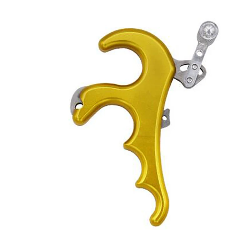 

4 Fingers Compound Bow Release Stainless Steel Powerful Hunting Grip Caliper Release Aid Compound Bow Archery Target Accessory
