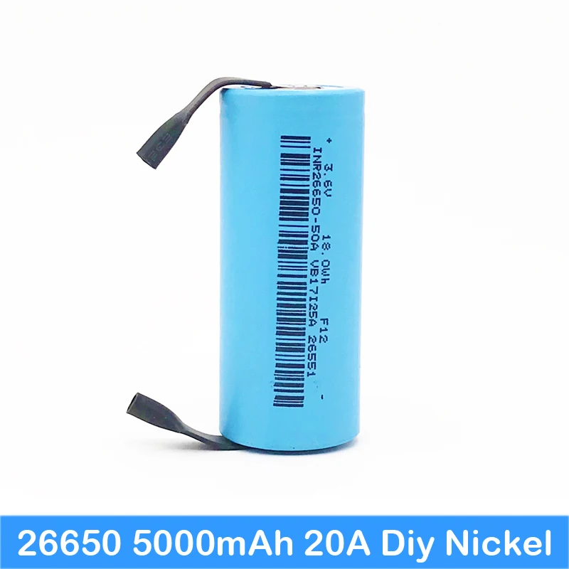 Фонарик 26650 5000 mah 20A 3 7 V применяется к фонарику с батареей DIY никель для Turmera