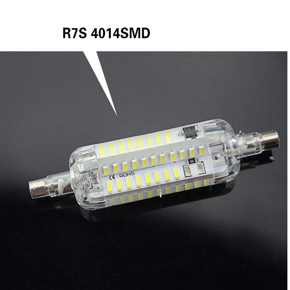 R7s светодиодные лампы 78 мм 10 Вт Светодиодная лампа 118 20 AC 220 В 4014 SMD силиконовые