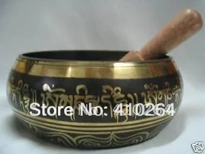 

Rare tibet brass word buddhism singing bowl W 0149 discount 30%