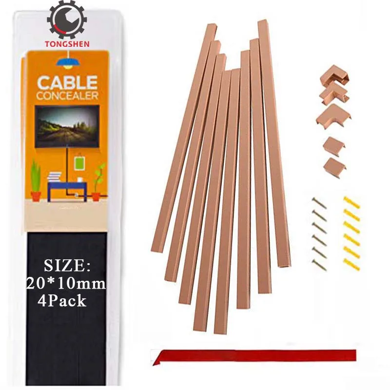 

20x10mm Brown PVC Cable Cover Gray TV Cable Concealer Cord Cover Raceway to Hide Cords or Wires Organize Cables to Wall Mounted