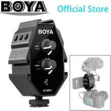 BOYA BY-MP4 2-х канальный аудио адаптер с подойдет как для повседневной носки, так и переключатель стереосистемы для iPhone 8 цифровой зеркальной камеры Canon Nikon DSLR Камера sony Panasonic видеокамеры