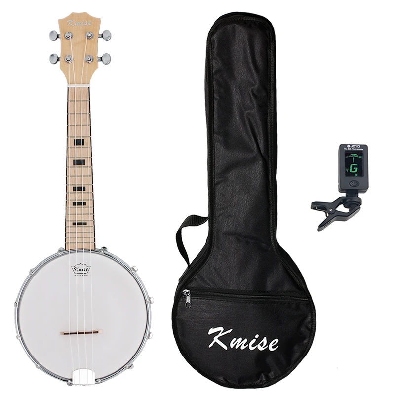 Kmise Banjo Ukulele 4 String Ukelele Uke Concert 23 Inch Size Maple with Bag Tunermaple