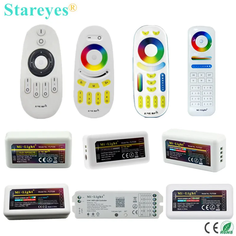 

Mi Light RF 2.4G LED strip remote controller single color dimmer CCT RGB RGBW RGB+CCT FUT035 FUT036 FUT037 FUT038 FUT039 FUT096
