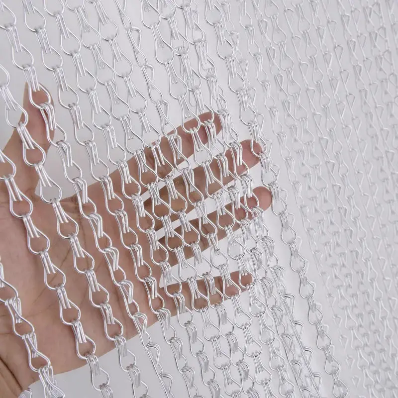 Aluminium Chain Door Window Curtain Metal Screen Fly Insect Blinds Pest Control, Silver 22-001