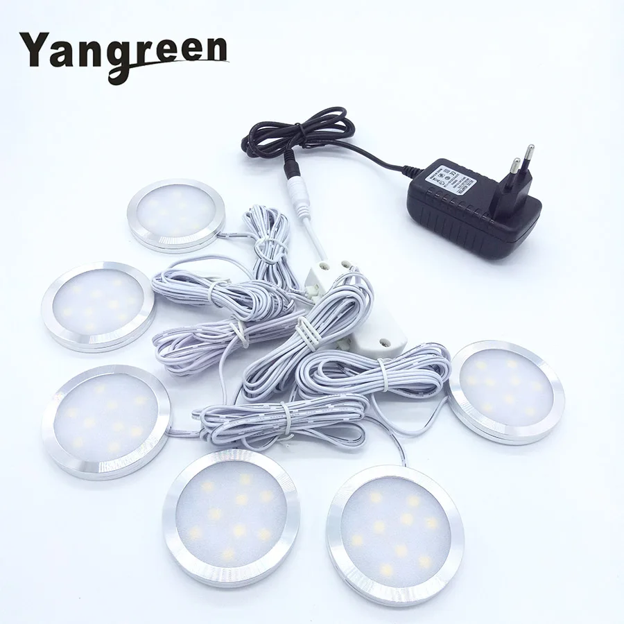 4/6 PCS LED ضوء تحت الكابين RGBW 9 المصابيح التحكم عن بعد عكس الضوء أضواء المطبخ خزانة مصباح إضاءة البار ليلة مصابيح المنزل الديكور