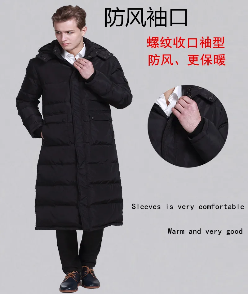 AYUNSUE, зимняя мужская куртка-пуховик на утином пуху, корейское длинное пальто, дутая куртка с шапкой, мужские пуховики, Campera Hombre Invierno KJ2636