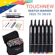 TOUCHNEW 30/40/60/80 Цвет двойной головкой набор маркеров для живописи алкоголя эскиз маркеры кисточки ручка для искусства раскрашивания манга дизайн молни