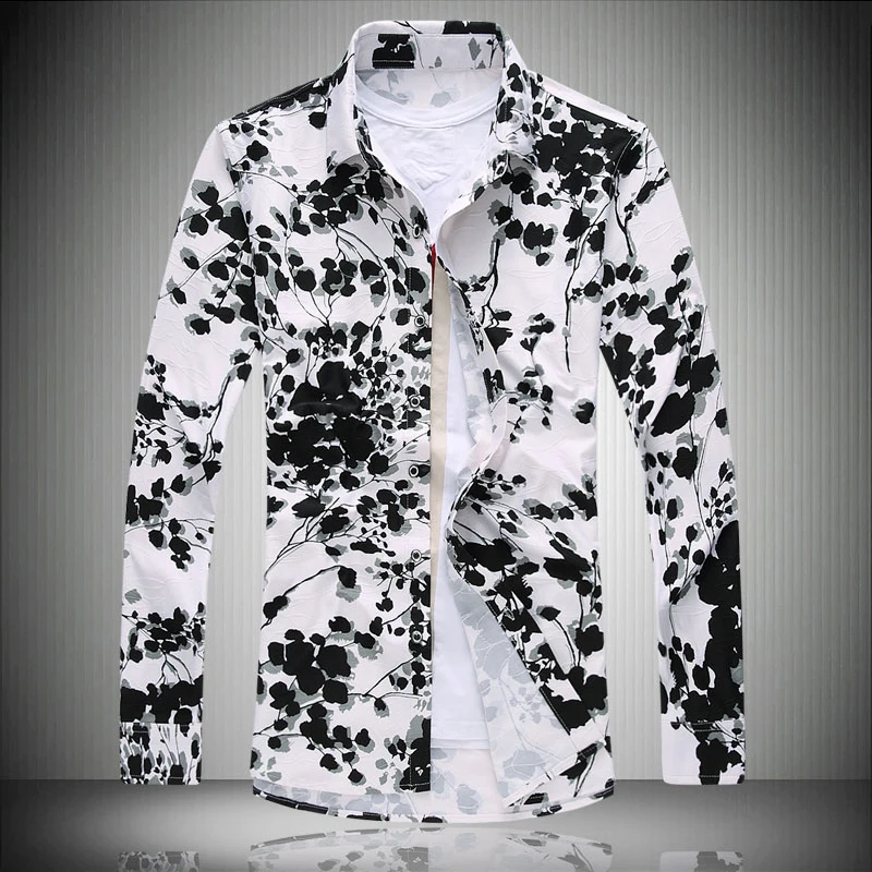 black white printed shirt