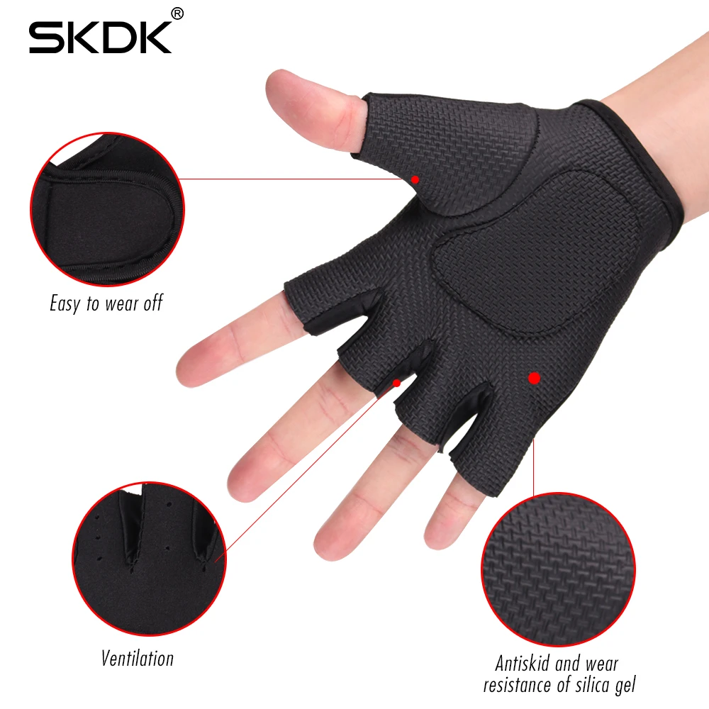 SKDK Gym Fitness Gloves Breathable Body Building Training Wrist Gloves Weight Lifting Silica Gel Anti-Skid Sports Workout Gloves SKDK Gym Fitness Gloves Breathable Body Building Training Wrist Gloves Weight Lifting Silica Gel Anti-Skid Sports Workout Gloves