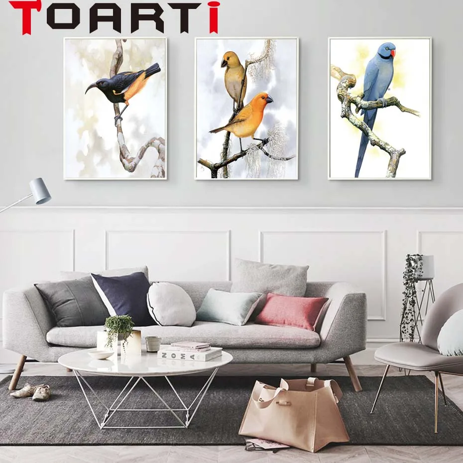 Us 1 39 30 Off Elegant Poetry Bird On The Tree Modern Simple Nordic A4 Canvas Painting Art Print Poster Wall Paintings Bedroom Home Decoration In