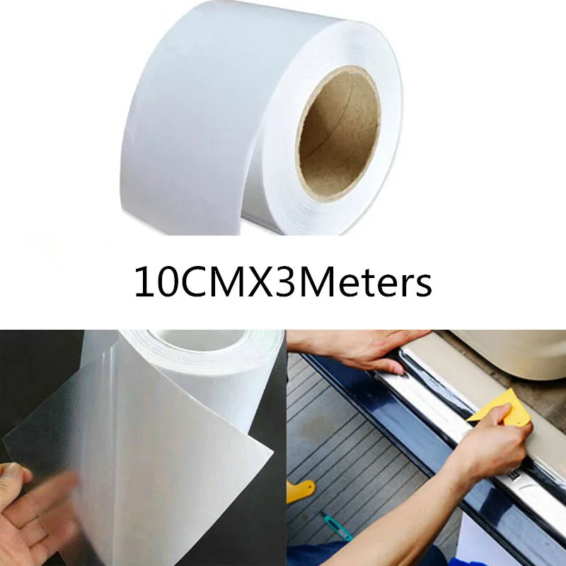 

10cm x 3M Rhino Skin Sticker Car Bumper Hood Paint Protection Film PVC Vinyl Clear Transparence Film Thickness 0.2mm Wholesale