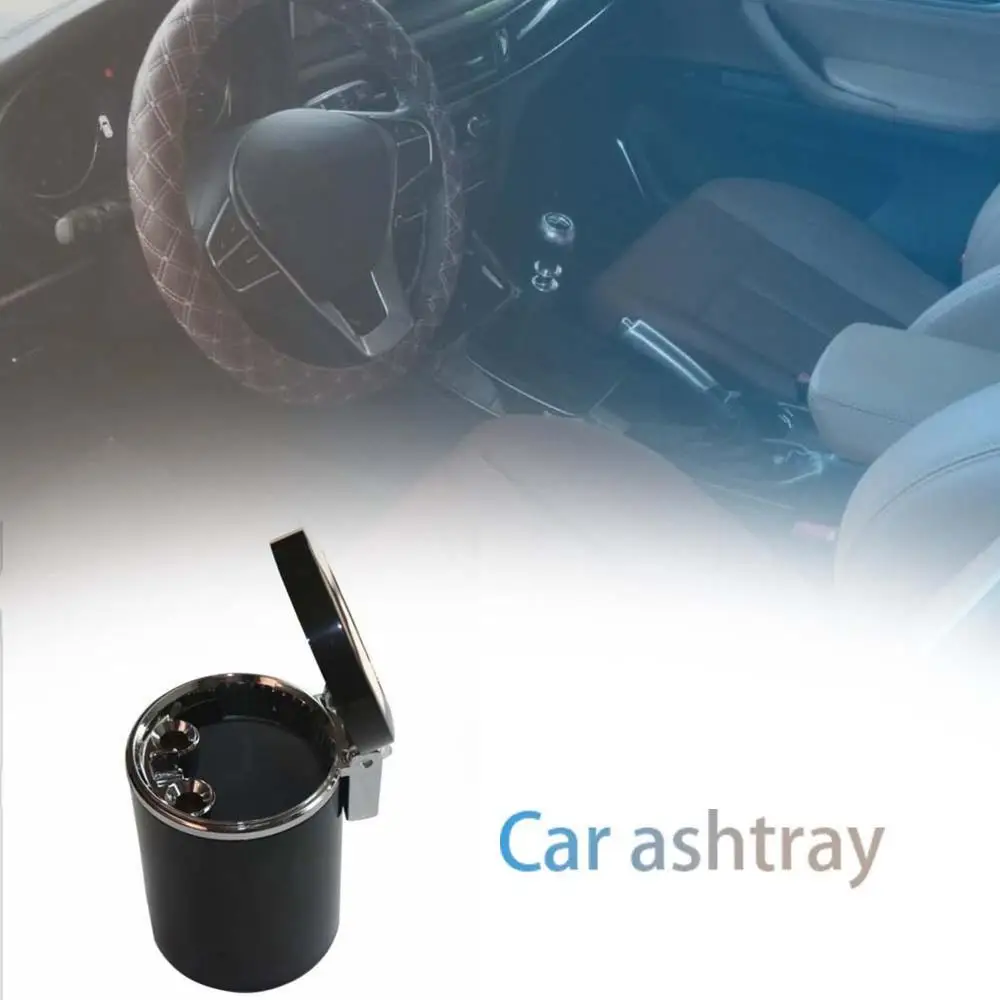 Светодиодный пепельница для автомобиля черные пепельницы с крышками цилиндр сигарета пепельница со съемным ящиком для хранения