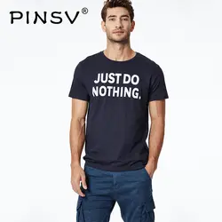 PINSV 2019 мужская футболка Летняя синяя мужская футболка с короткими рукавами и надписью повседневные мужские топы футболки MPO-8688