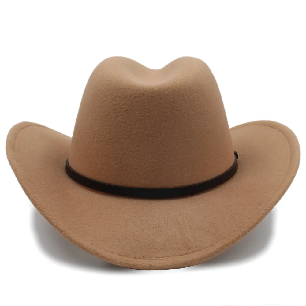 Модная мужская шерстяная ковбойская шляпа в западном стиле с широкими полями, Мужская джазовая Кепка для верховой езды, Мужская кепка, размер 56-58 см