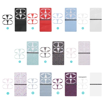 

2 Pairs Cover Film New Coming Protective Sticker Case Skin For Apple Airpods Earphones Charging Box Dust-proof Dust Guard