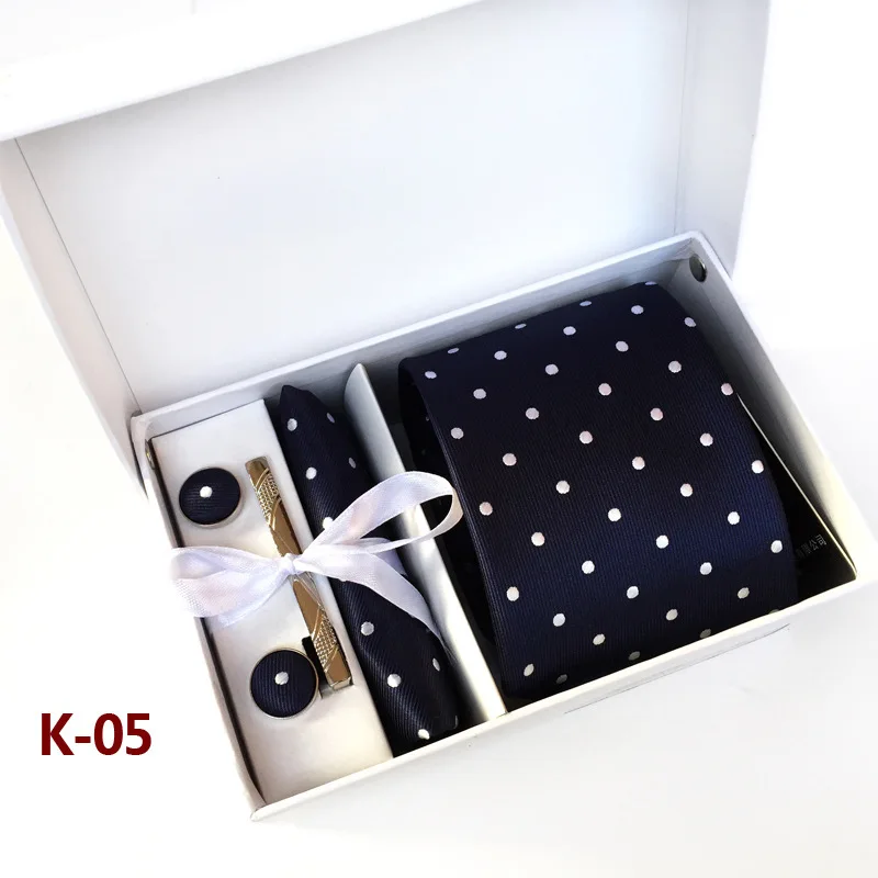 

Formal Navy Blue Polka Tie Gift Box for Man Wedding Party Tie Dad, Christmas, Groomsmen Men's Gift