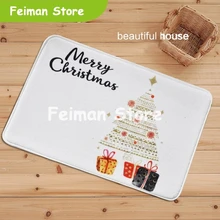 Веселый коврик с рождественским дизайном, домашний декоративный коврик для входной двери, противоскользящий ковер, входной коврик для кухни, спальни, дверные коврики