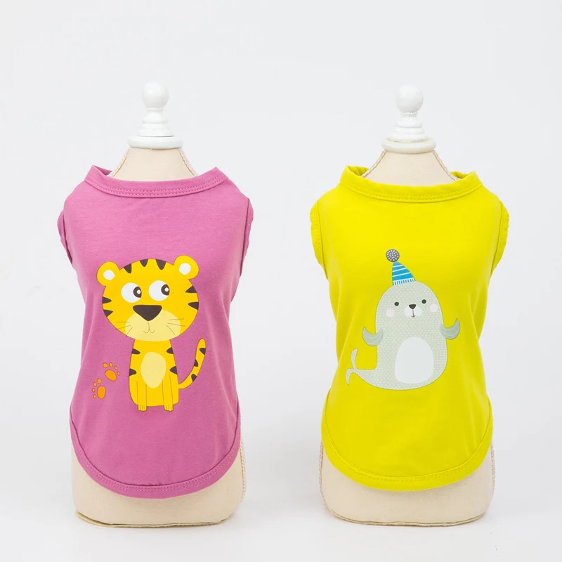 

Summer Dog T shirt Vest Cotton Soft Pet Dog Clothes for Small Dogs Chihuahua Pug Shirts Costumes Puppy Cat Clothing Coat