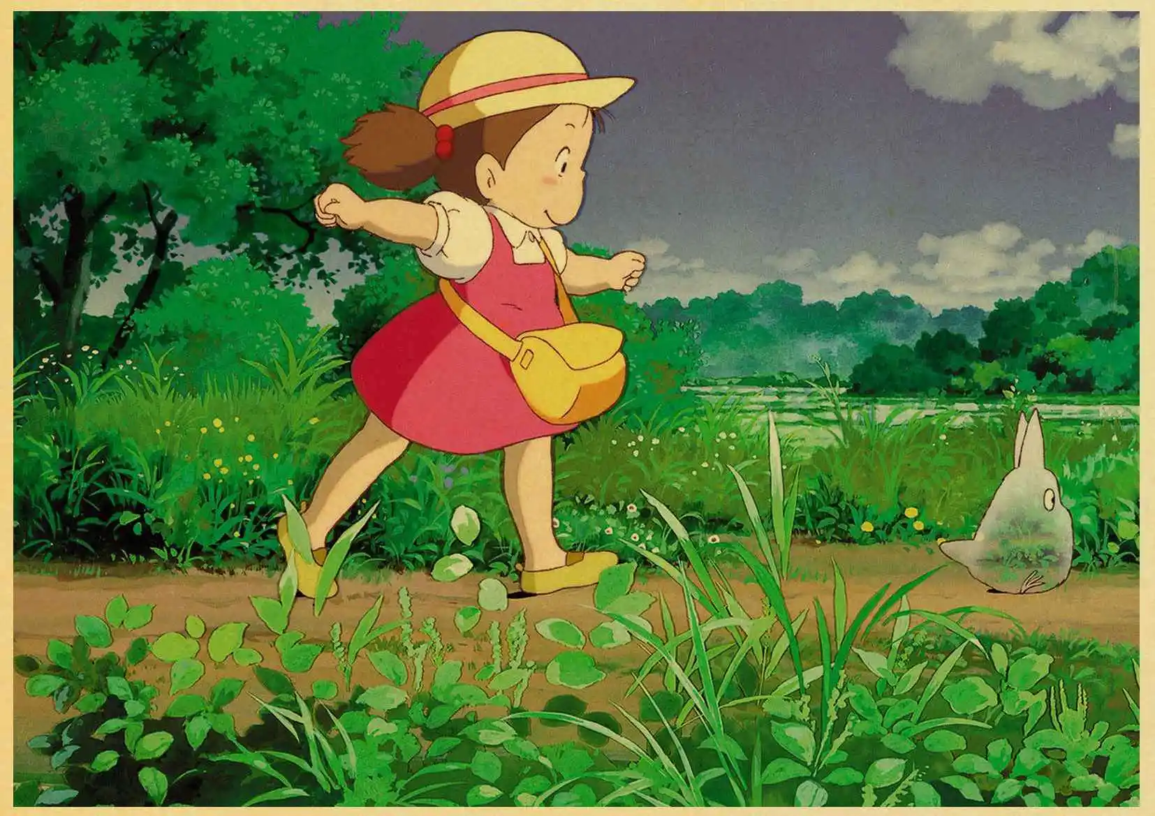 Хаяо Миядзаки мультфильм фильм Tonari no Totoro ретро постер ВИНТАЖНЫЙ ПЛАКАТ настенный Декор для дома Бар Кафе для детской комнаты