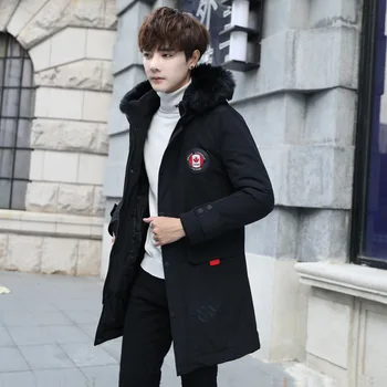 

Big Fur Collar Cotton-Padded Clothes Male Long Winter New Style Coat Thick Cotton-Padded Jacket Korean-Style Men's Clothing