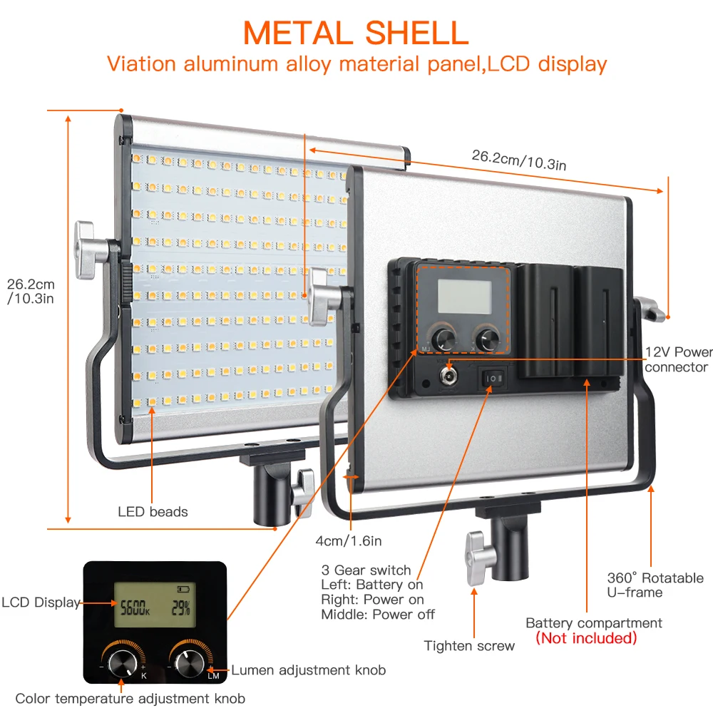  L4500 2 set Video Light With Tripod Dimmable 3200K 5600K Studio Photo Lamp LED Photography Lighting - 32894300437