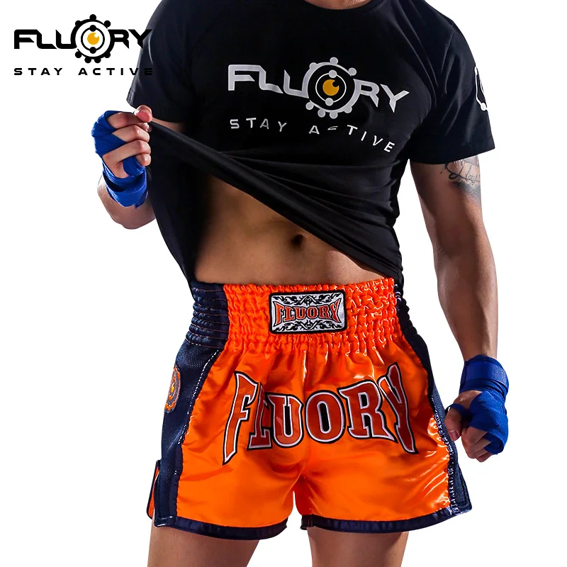Шорты Muay Thai FLUORY MTSF22 вышитые шорты MMA для кикбоксинга|Боксерские трусы| |