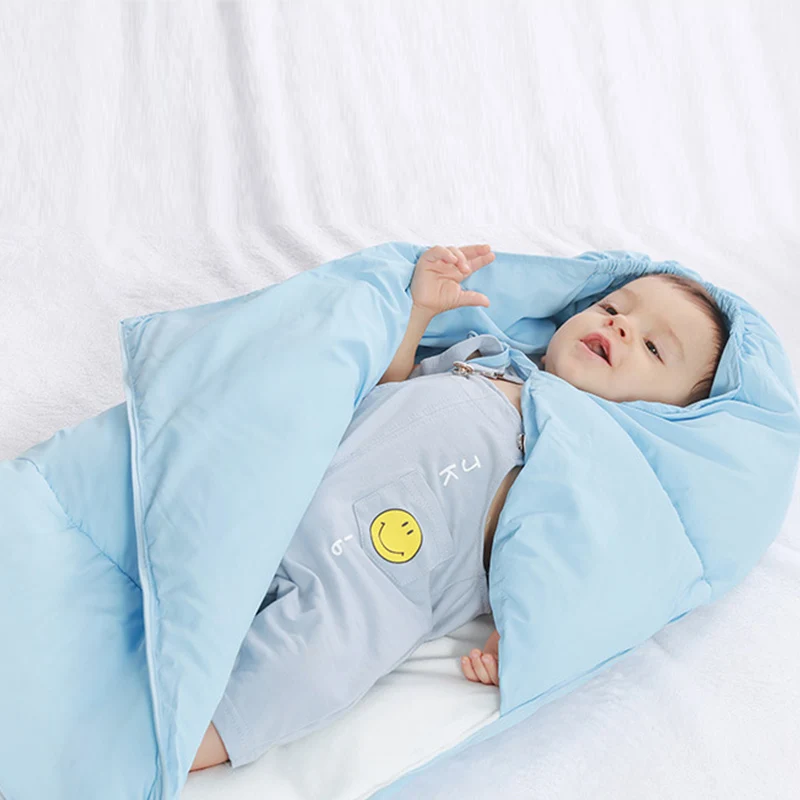 Спальный мешок для малышей, зимний конверт для новорожденных, спальный мешок, хлопковая складная детская коляска, спальный мешок на молнии