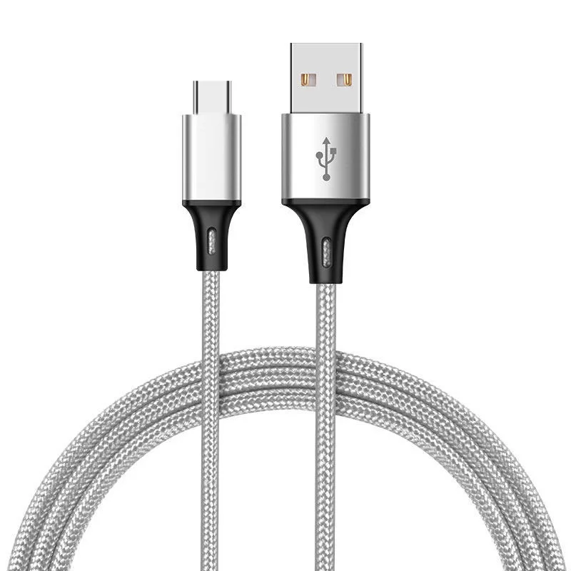 1 м/3 фута 2.5A Micro usb type-C быстрая зарядная зарядка зарядное устройство кабель синхронизации данных провод для Samsung Galaxy S10 S9 S8 Plus A9 A8s A6s - Color: Silver