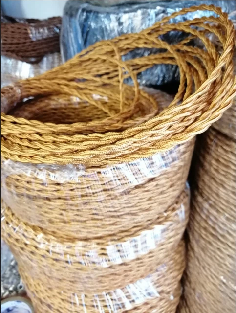 de 2 núcleos, tecido trançado, vintage, de seda