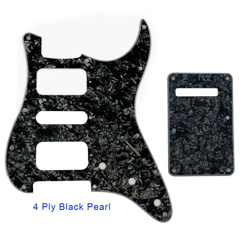 Pleroo гитарные аксессуары 11 винтовое отверстие накладка с задней пластиной для Fender Stratocaster standard ST HSH гитарная пластина для царапин - Цвет: 4 ply black pearl