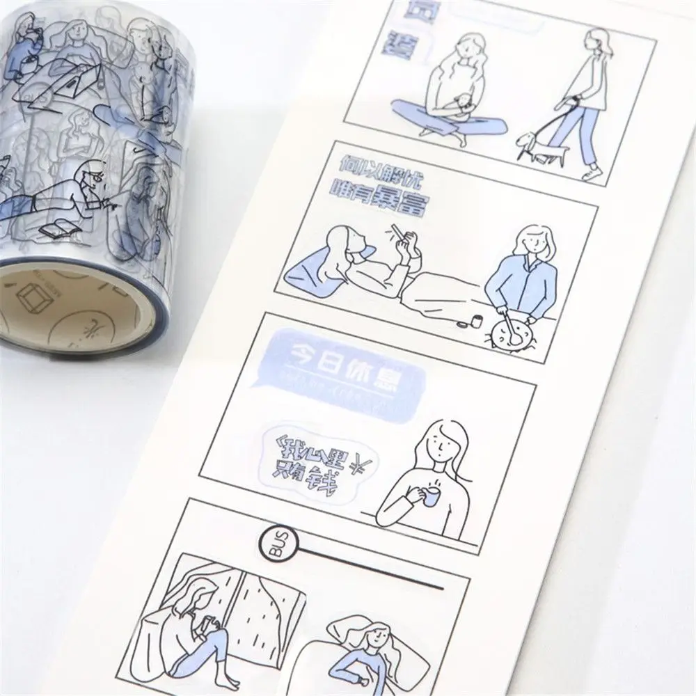 PET журнала Декоративная прозрачная лента Washi маскирующая японская Канцелярия