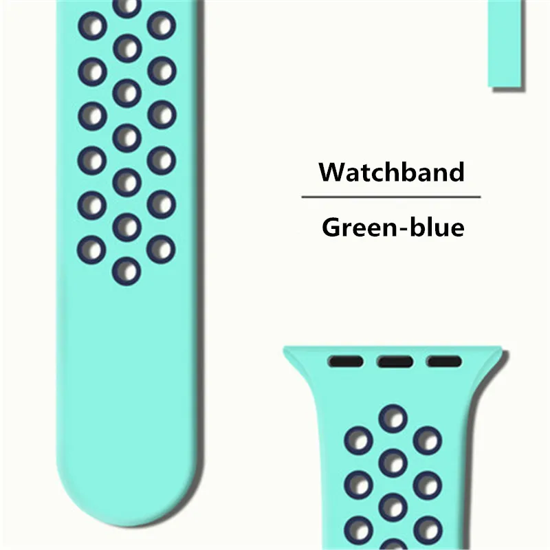 green-blue NO-BORDERS, 42 мм, умный браслет, кремнеземный ремешок, ремешок, красочные аксессуары для умных часов, сменный ремешок для S226 F9 F8 IWO 8 10 11 - Цвет: green-blue