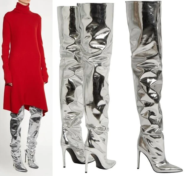 Chia sẻ 79+ về balenciaga silver thigh high boots mới nhất cdgdbentre
