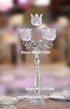 

clear crystal colour tall 5-arms crystal candle holder/candlestick candelabra for wedding