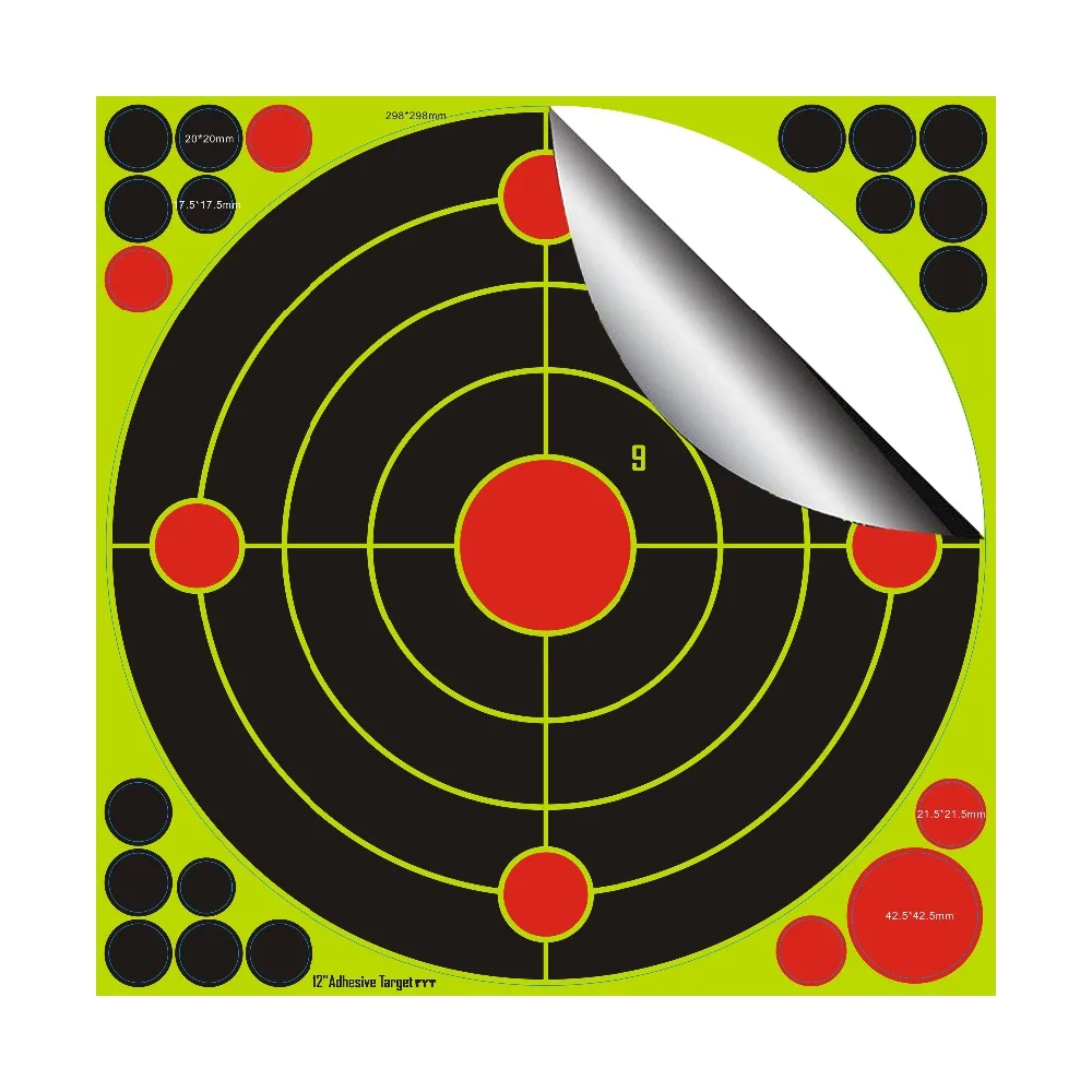 AA щит 12 "разбрызгиватель самоклеющийся отражающий бумага для мишени бумажная цель для стрельбы наклейки цель 25PK