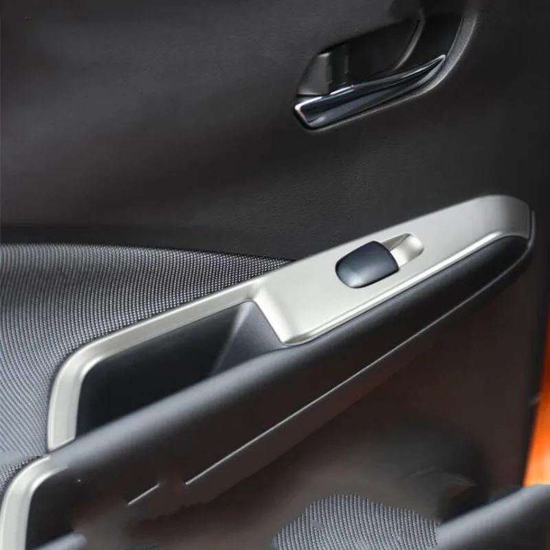 For Nissan Kicks 2017 4PCS ABS Chrome Car Door Armrest Window Glass Lifter Button Frame Cover