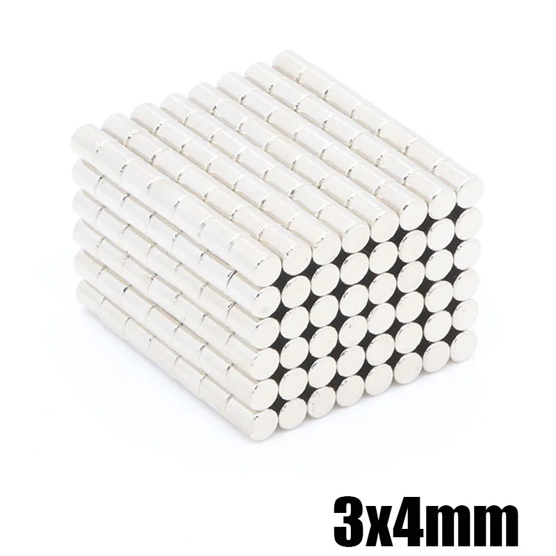 

200pcs 3x4 mm NdFeB N35 super strong process strong neodymium magnet rare earth refrigerator magnet small strong magnet