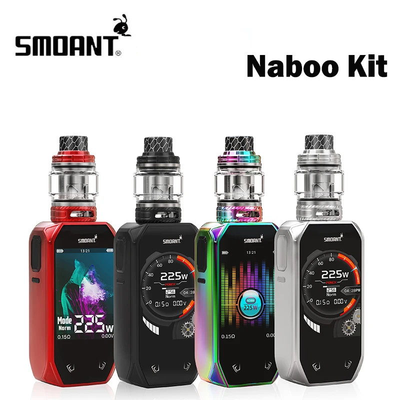 

Smoant Naboo 225W kit Touch Button Max 225W 2.4 inch screen with 4ml/2ml tank atomizer vape kits vs Smoant Cylon/Charon