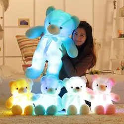 50 см 75 см творческий загорается светодиодный Мишка мягкая Животные плюшевые игрушки куклы красочные светящиеся Teddy Bear Рождественский